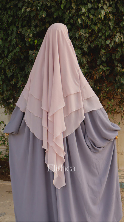 Abaya khimar 3 volants Fatima