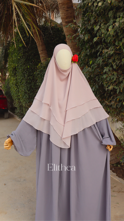 Abaya khimar 3 volants Fatima