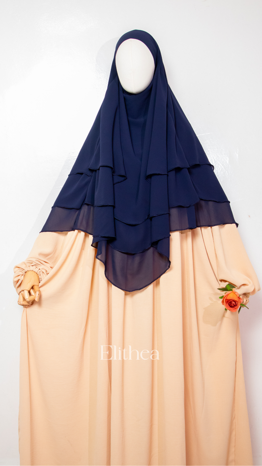 Abaya khimar 3 volants Fatima